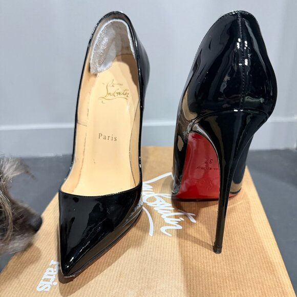 Christian Louboutin Patent So Kate 120 Pumps 37 Black - Picture 1 of 6